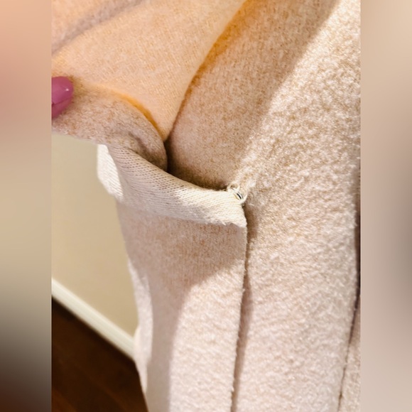 🔥HP🔥Anthropologie La Fee Verte Draped Front Boucle Cardigan Sweater – Tan – Sz M - Picture 14 of 15